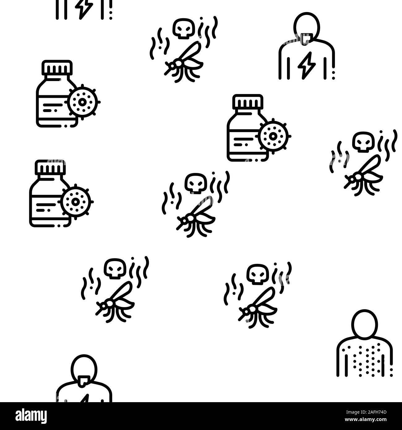 Malaria Illness Dengue Seamless Pattern Vector Stock Vector