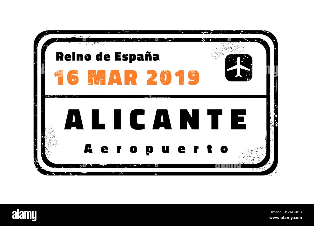 Alicante vector stamp. Novelty vector travel stamp with destination city in Spain. Stock Vector