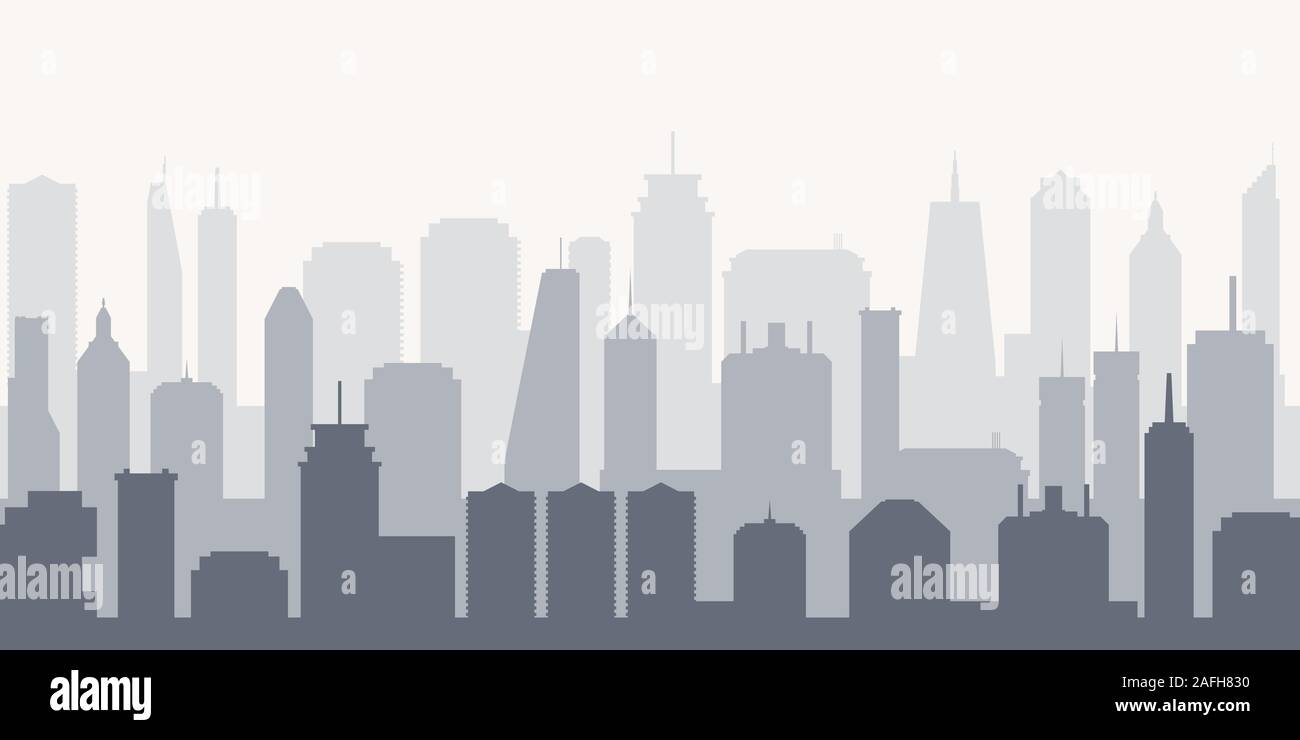 City skyline silhouette vector. Modern urban cityscape illustration. Stock Vector