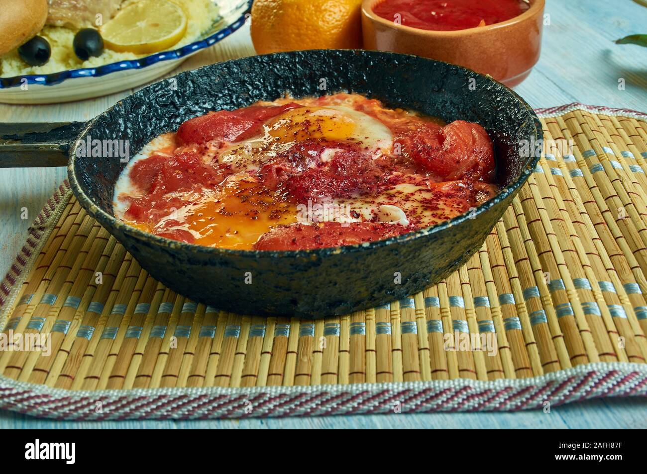 Chakchouka,Eggs in Tomato Sauce . Tunisian cuisine, Traditional ...