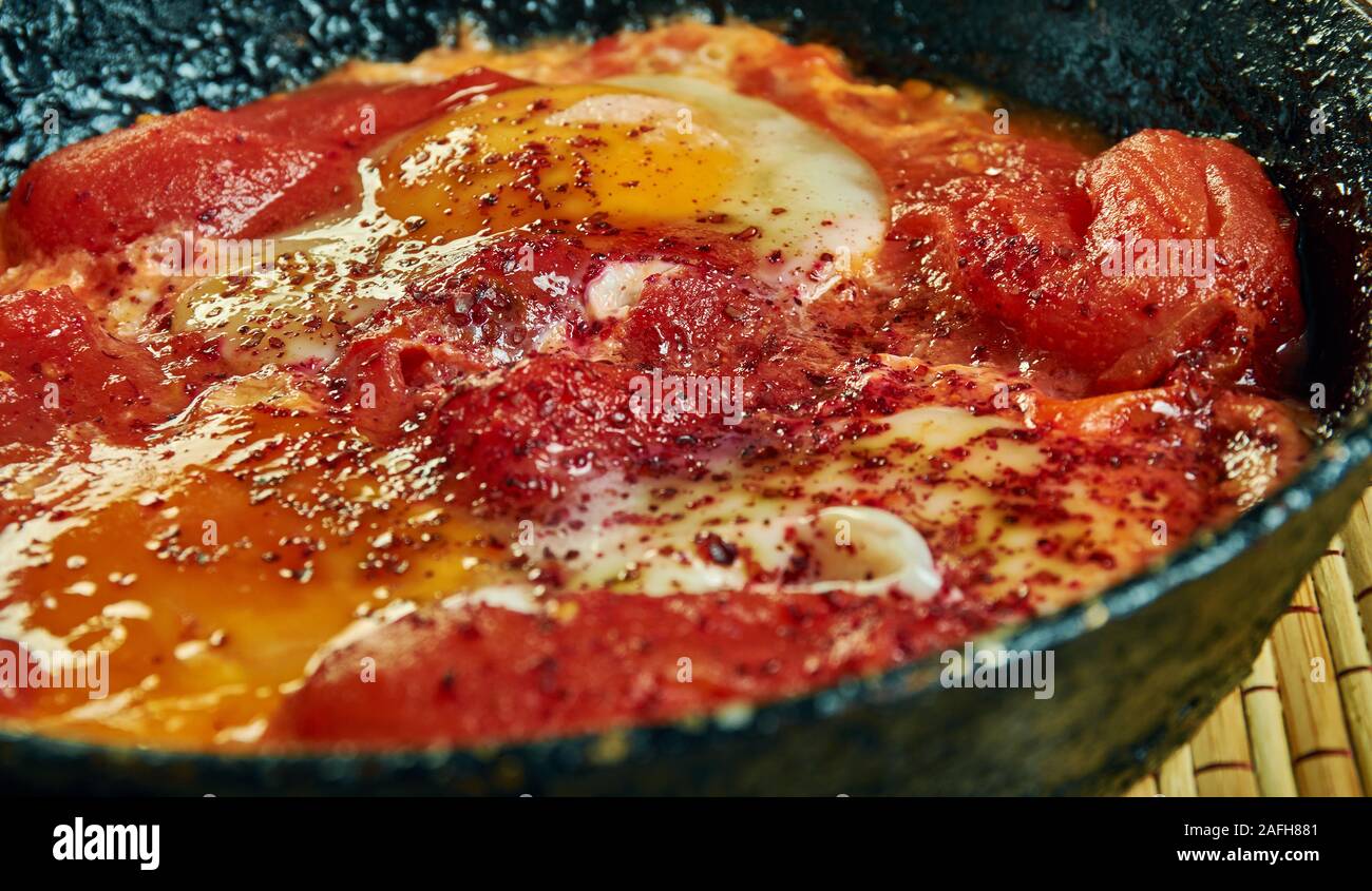 Chakchouka,Eggs in Tomato Sauce . Tunisian cuisine, Traditional