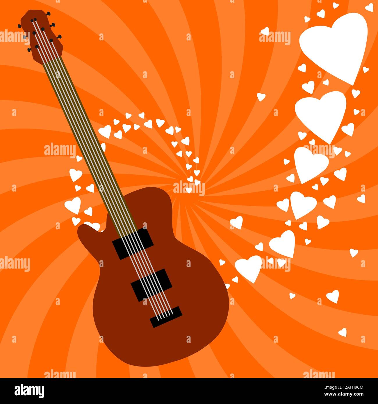 Music Love Theme Electric Guitar Background Illustration Rock Band Concept Stock Vector Image Art Alamy