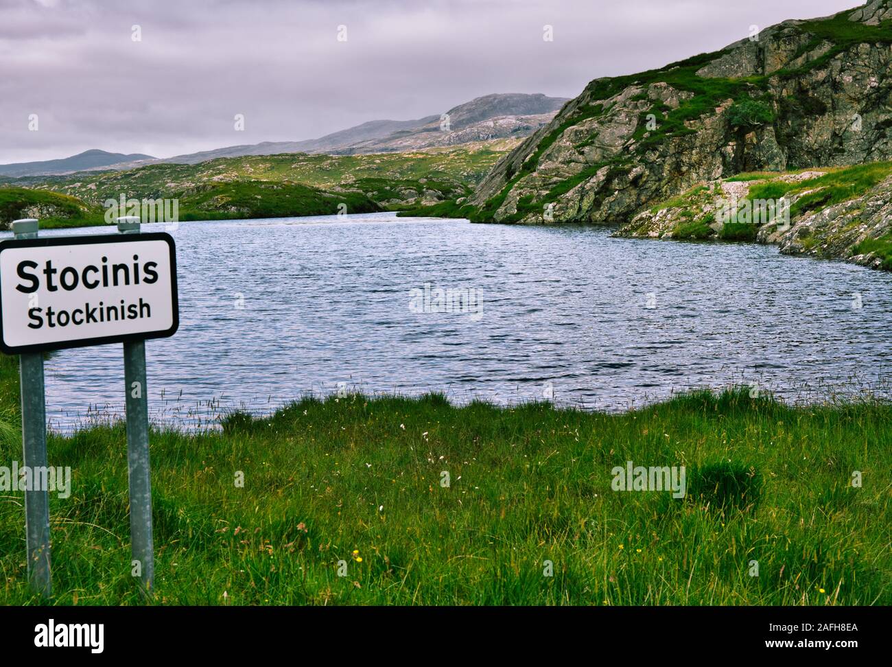 Stockinish loch and island, Isle of Harris, Outer Hebrides, Scotland Stock Photo