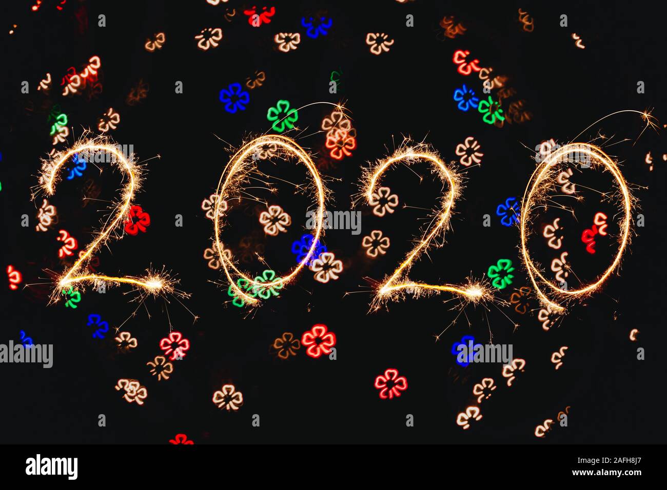 Lights blurred bokeh background from christmas lights Stock Photo - Alamy