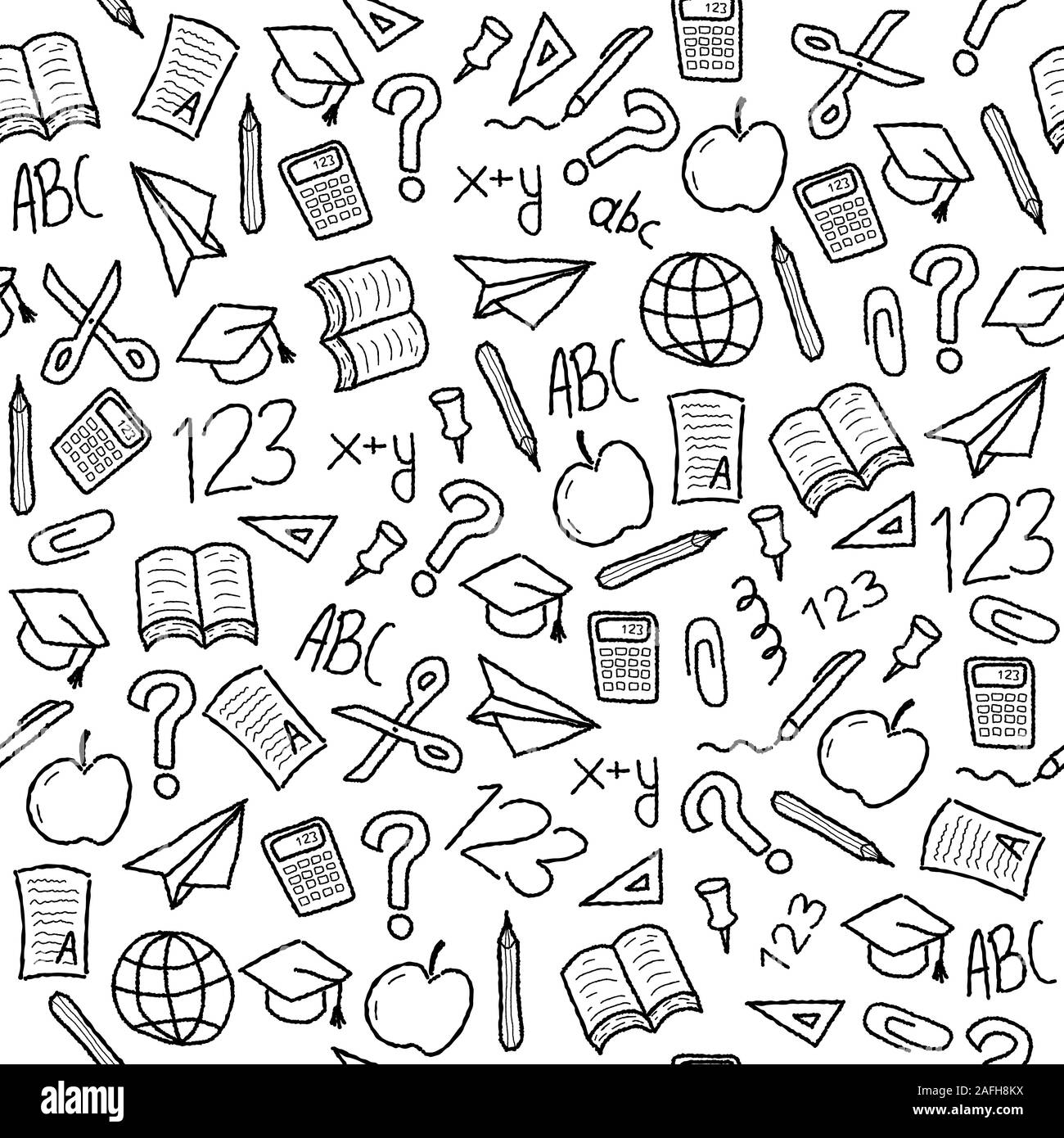 Seamless background with school object icon and symbols. Education  background doodle Stock Vector Image & Art - Alamy