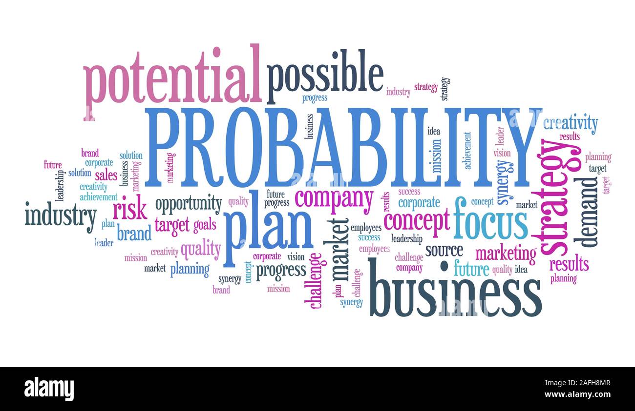 Probability in business - decision making strategy word cloud sign ...
