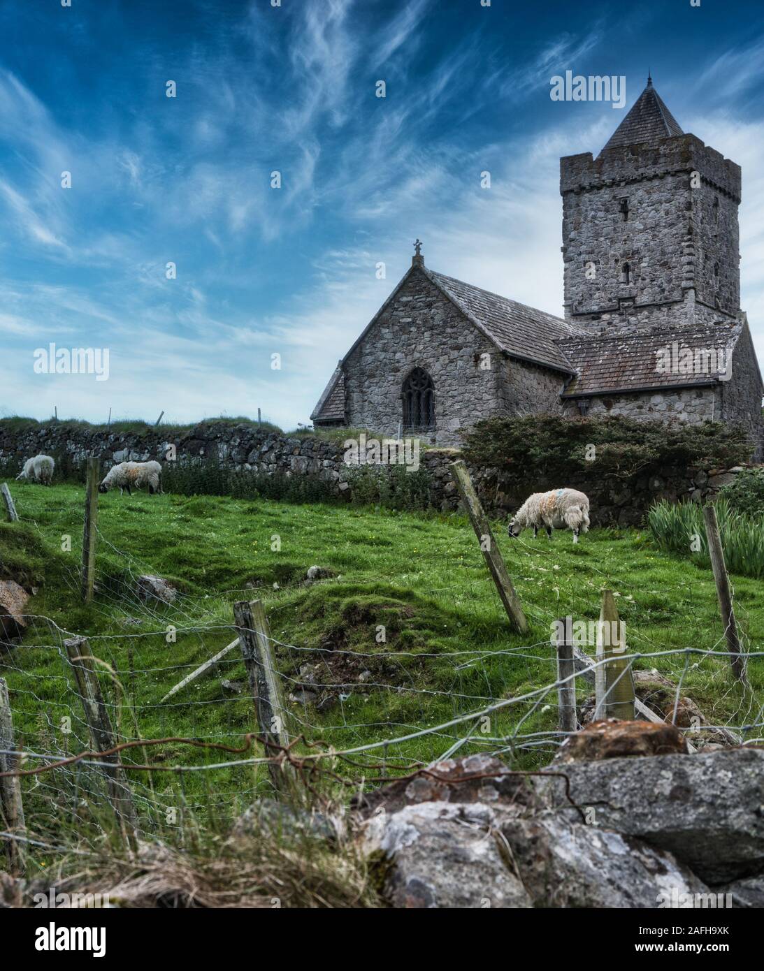 St Clement's Church, Rodel, Isle of Harris, Outer Hebrides, Scotland Stock Photo