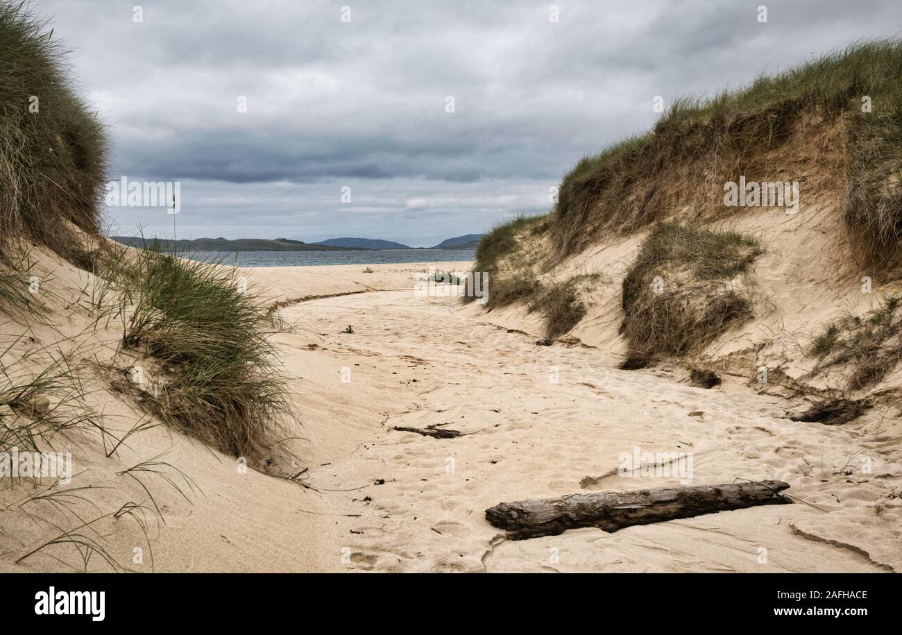 Scarista Beach on the Atlantic west coast of the Isle of Harris, Outer Hebrides, Scotland Stock Photo