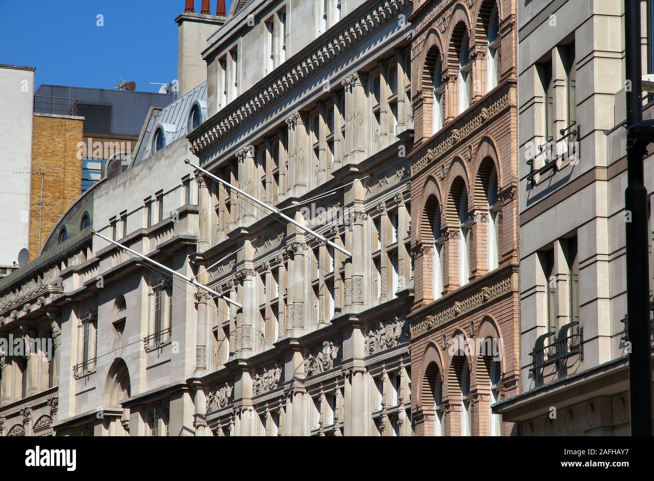 City of London - old residential rowhouse architecture. Stock Photo