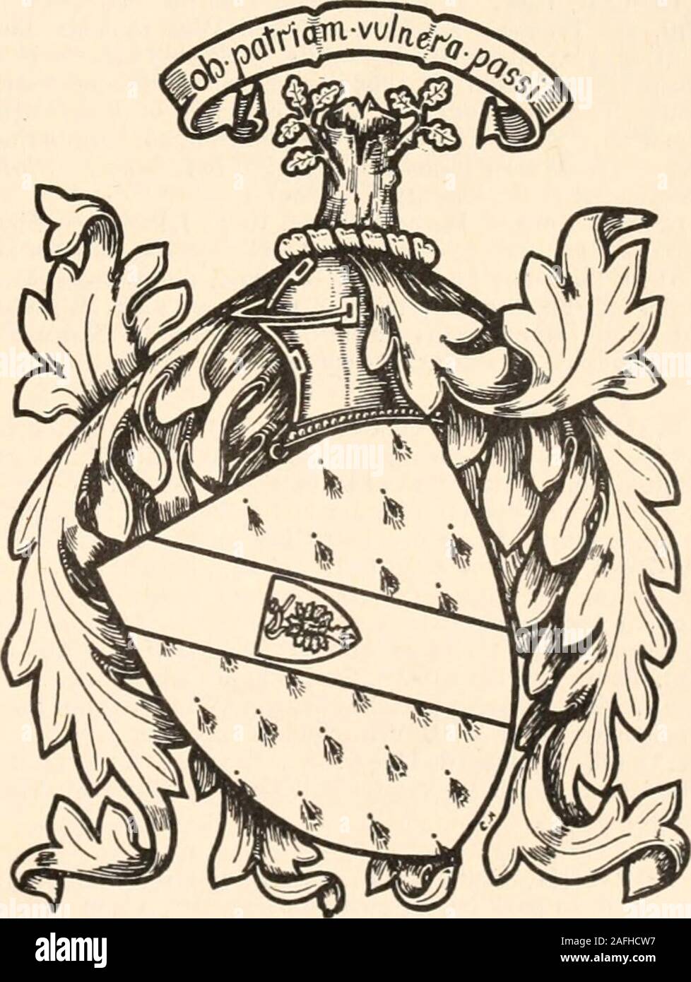 . Armorial families : a directory of gentlemen of coat-armour. t), New(Edinburgh). BURNS (L.O., 7 Jan. 1914). Parted per chevron orand gules, two eagles displayed sable, beaked and mem-bered of the second in chief, and in base issuing from apoint undy argent and azure, a chevalierin armour, holdingin his dexter hand a sword in bend sinister, all proper.Mantling gules, doubled or. Crest—On a wreath of hisliveries, a lance proper, with pennon gules, between twowings or. Motto— Fidus esto. Son of late James Burns, Edinburgh, b. 1802 ; d. 1848 ; m. 1834, Margaret Montgomery, d. of Capt. Owen Linds Stock Photo