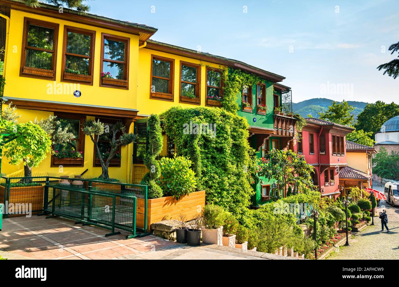 Traditional houses in Bursa, Turkey Stock Photo