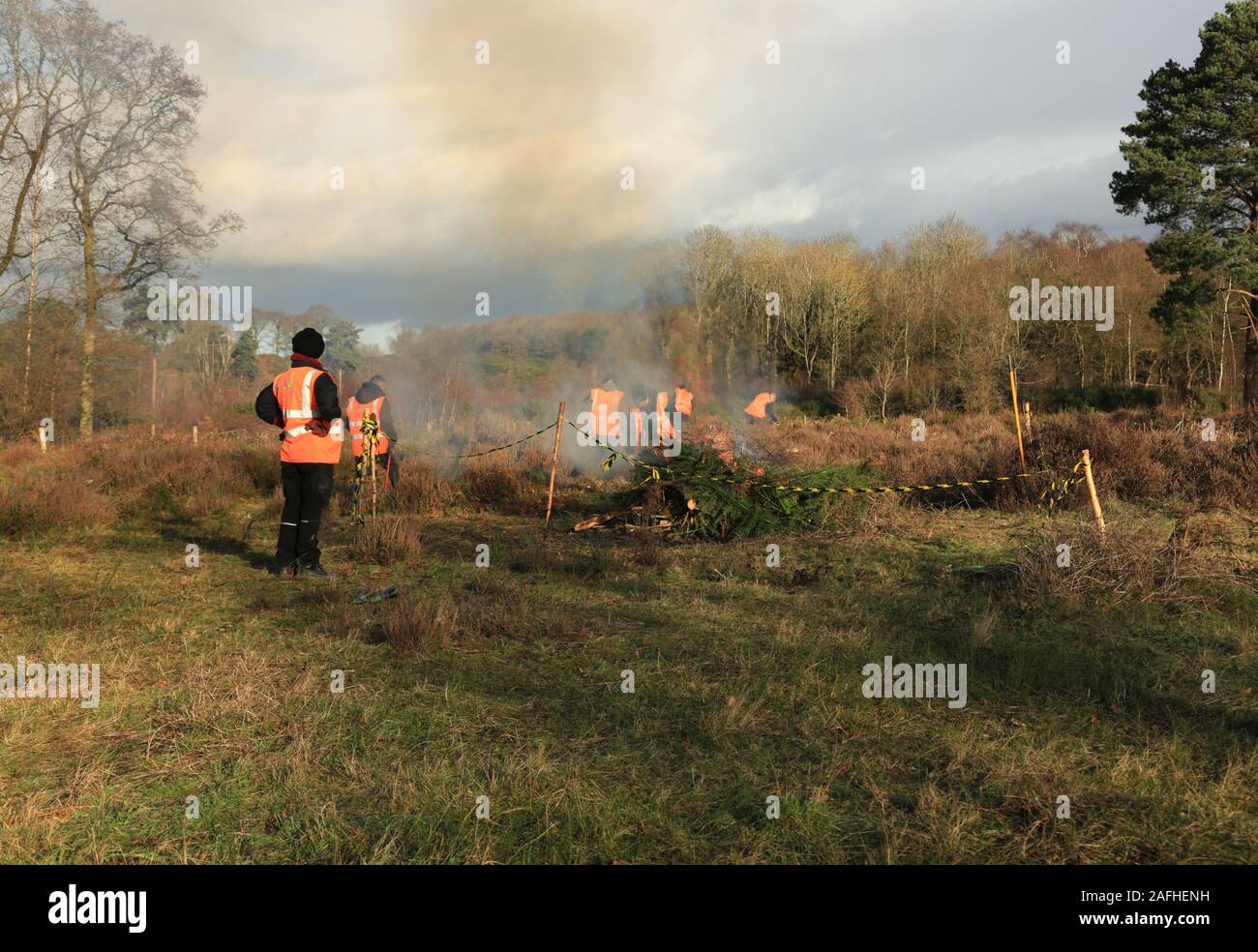 Offenders taking part in a community payback project, Worcestershire, UK. Stock Photo