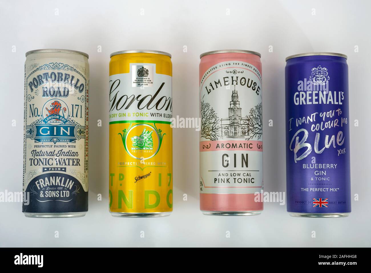 Selection of Gin and tonics Stock Photo