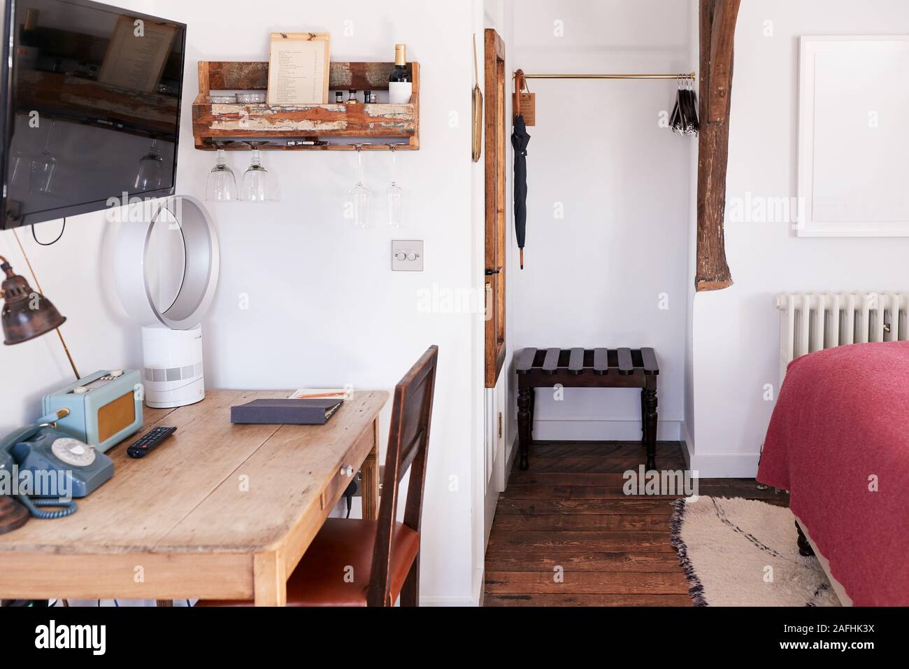 Interior Of Guest Room In Bed And Breakfast Hotel Stock Photo