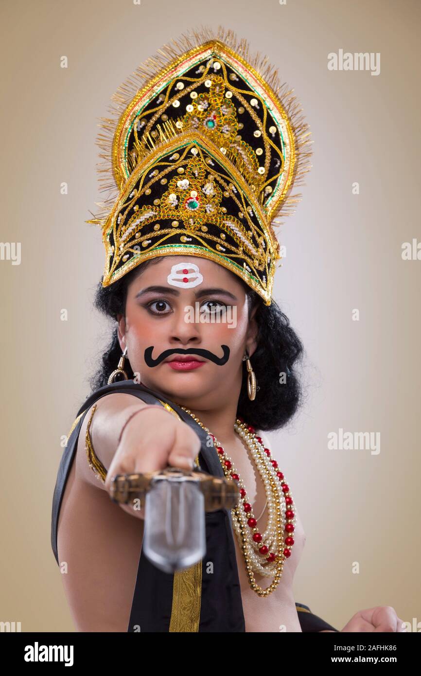 child dressed up as Ravan Stock Photo - Alamy