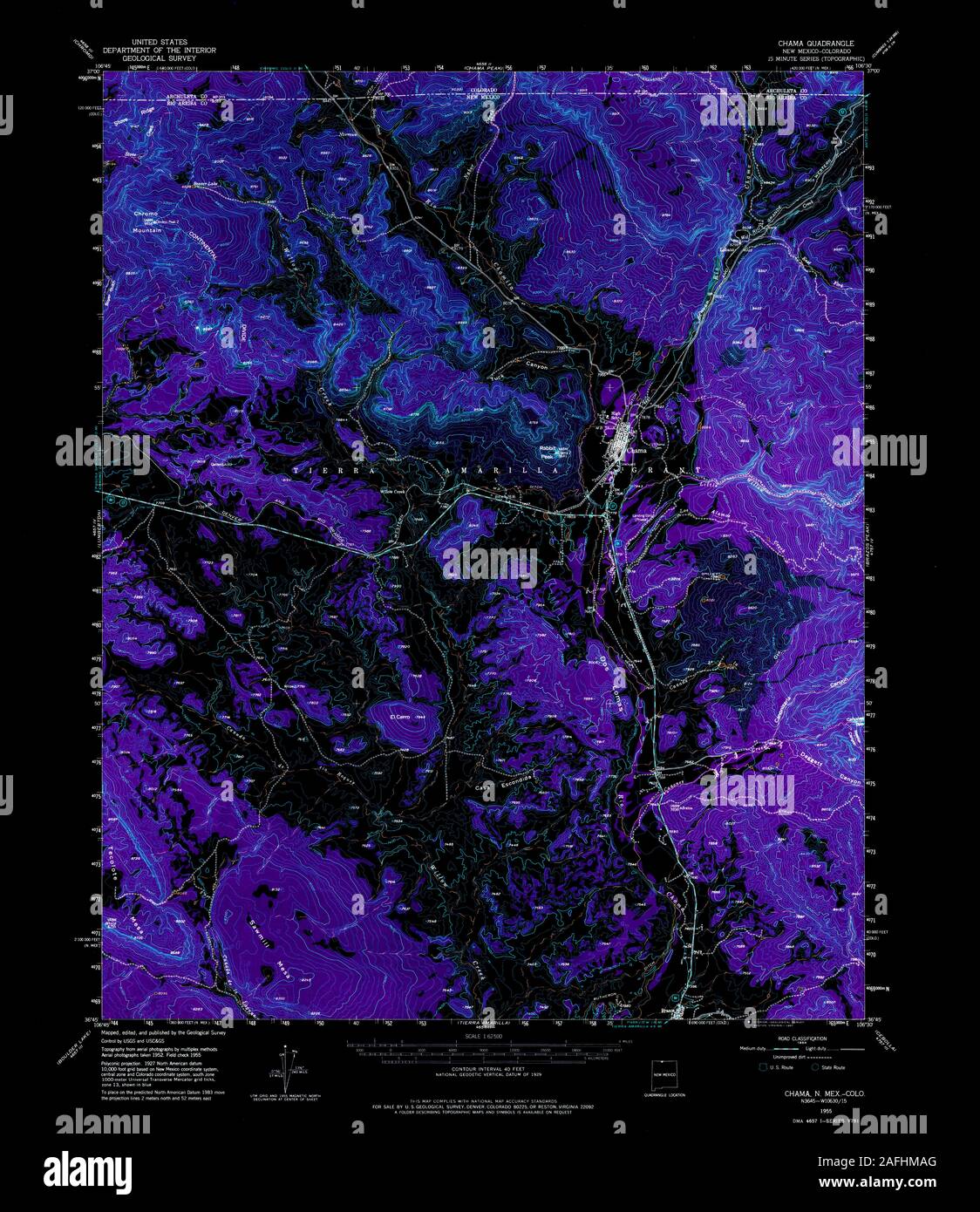 Chama new mexico map hires stock photography and images Alamy