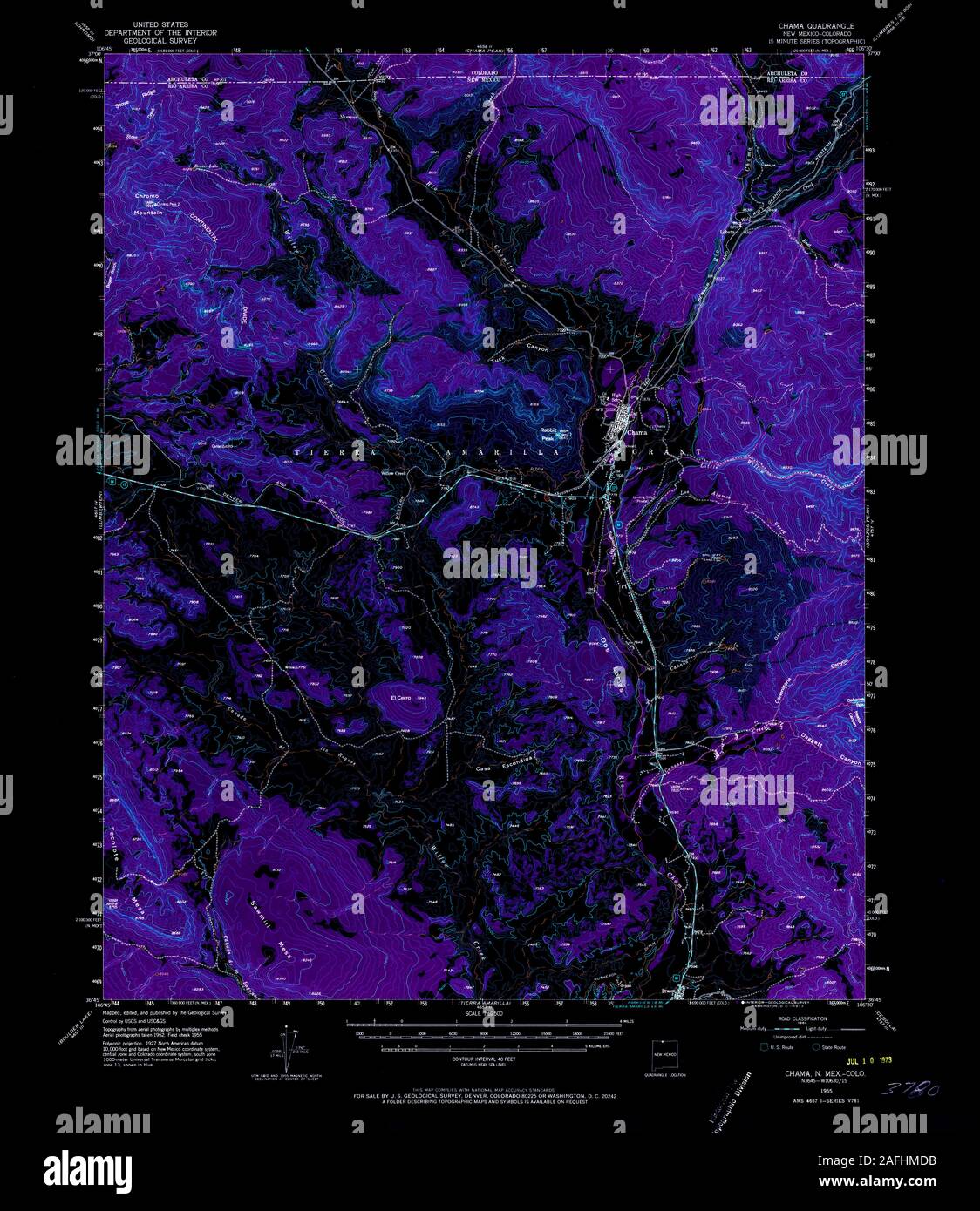 Map of chama new mexico hires stock photography and images Alamy