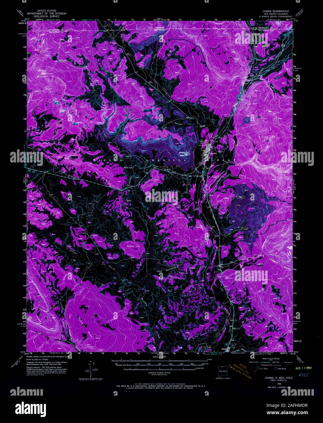 Chama new mexico map hires stock photography and images Alamy