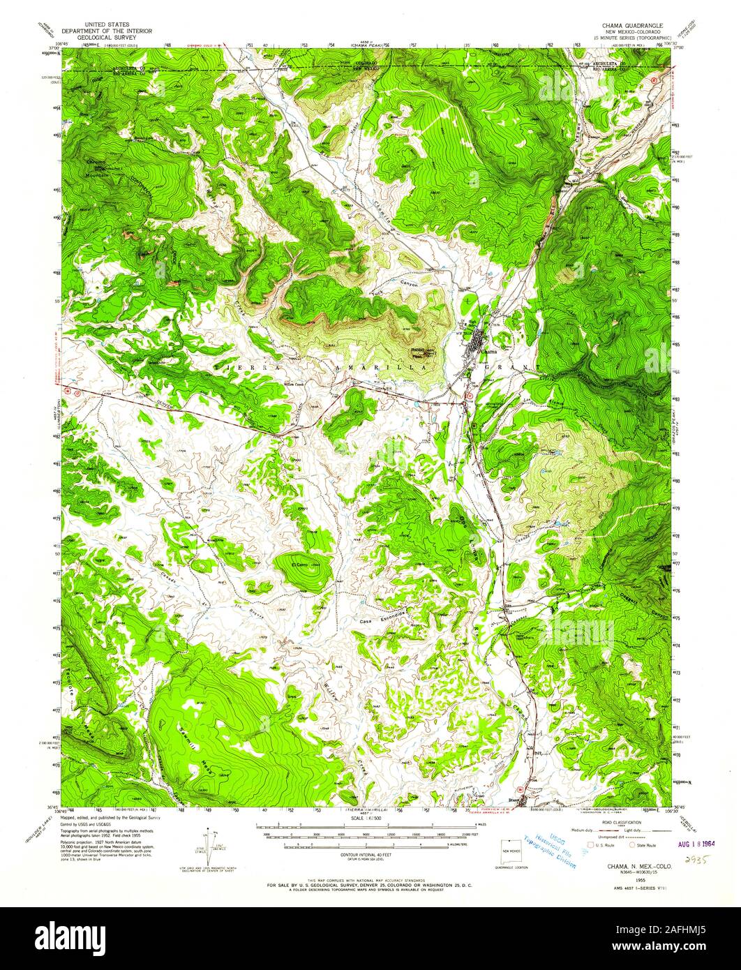 Map of chama new mexico hires stock photography and images Alamy