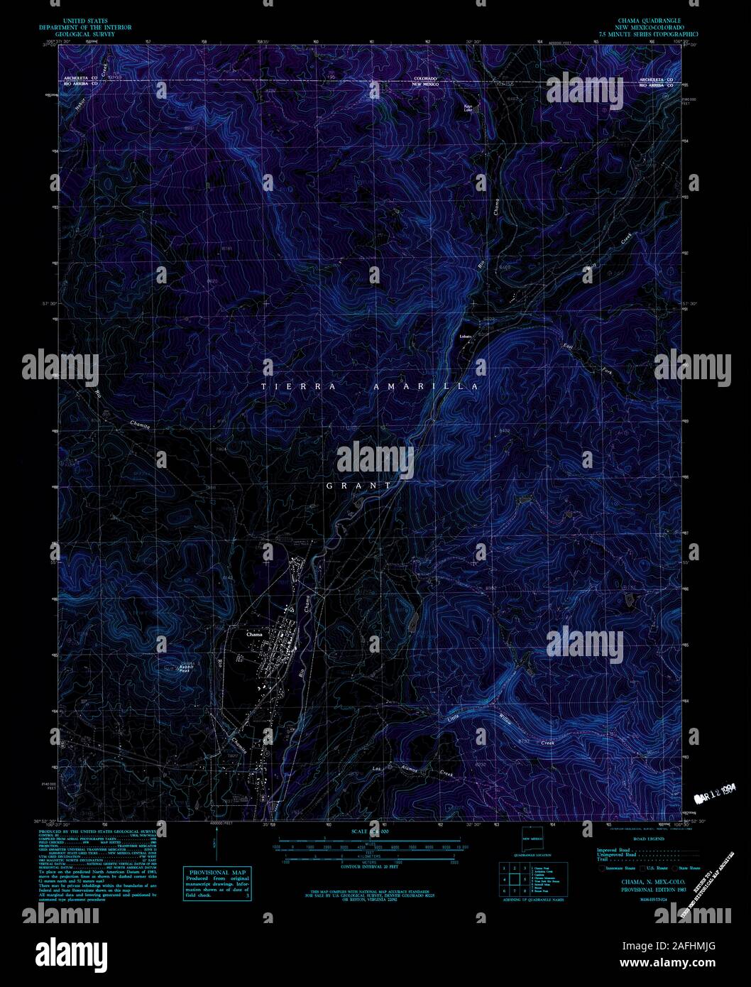 Map of chama new mexico hires stock photography and images Alamy