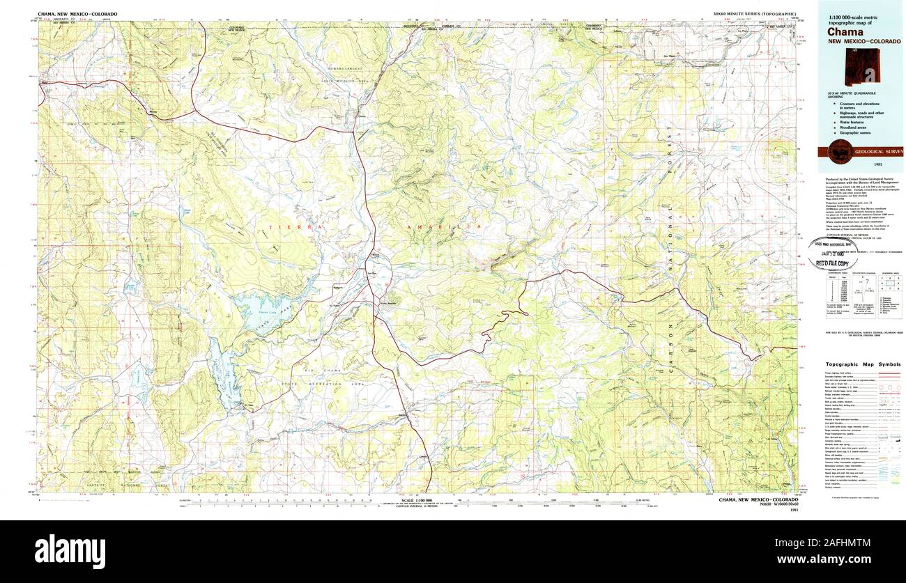 Map of chama new mexico Cut Out Stock Images & Pictures Alamy