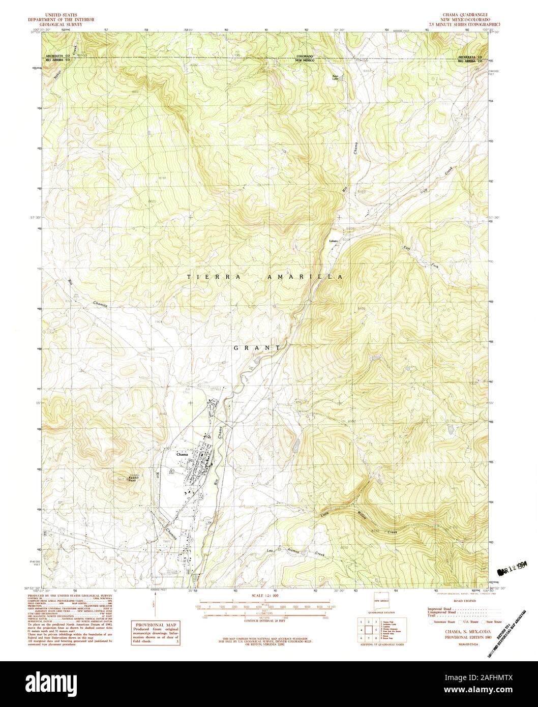 Map of chama new mexico hires stock photography and images Alamy