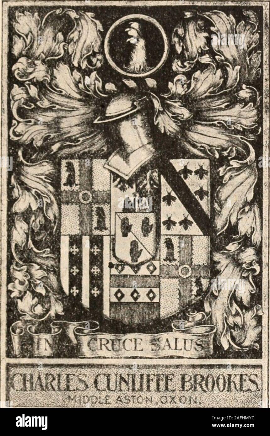 . Armorial families : a directory of gentlemen of coat-armour. ton); 5. gules, two bars argent, each charged withthree mascles of the field, on a canton or, a leopards face IBro IBxo 229 azure (Gerey of Clive). Mantling gules and or. Crest—On a wreath of the colours, an annulet or, therein a lionsgamb erased proper. Motto— In cruce salus. Sons of Rev. John Henry Brookes, M.A., late Rector ot Steeple Aston, O.xon., sometime Fellow of Brasenose, if. 1823, (i. 1896; m. 1863, Charlotte (J. 1919), d. of Langham Christie, Esq., J. P., D.L., of Preston Deanery Hall, Northants.:— Henry Langham Brookes Stock Photo