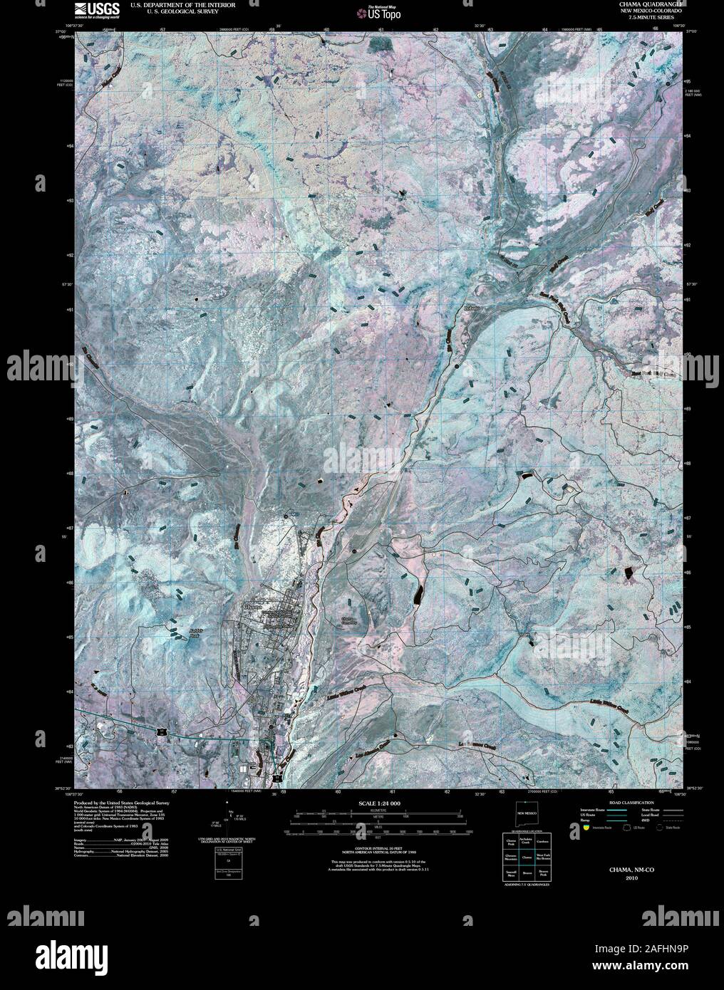 Map of chama new mexico hires stock photography and images Alamy