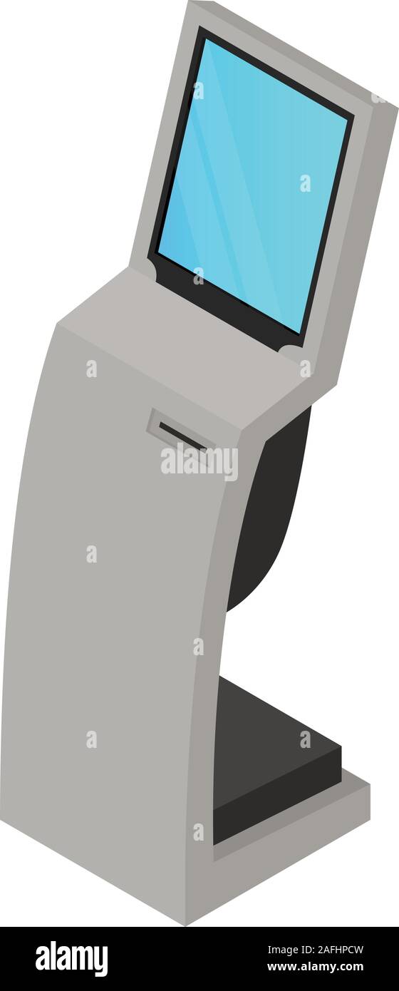 Terminal kiosk icon. Isometric of terminal kiosk vector icon for web ...