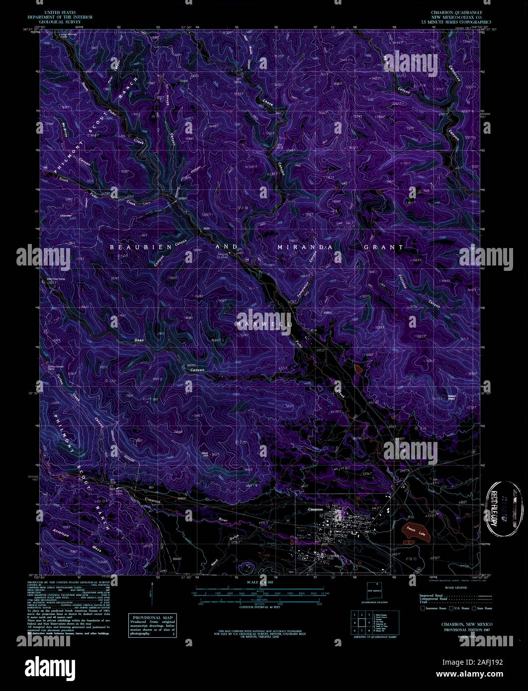 Map of cimarron new mexico hires stock photography and images Alamy