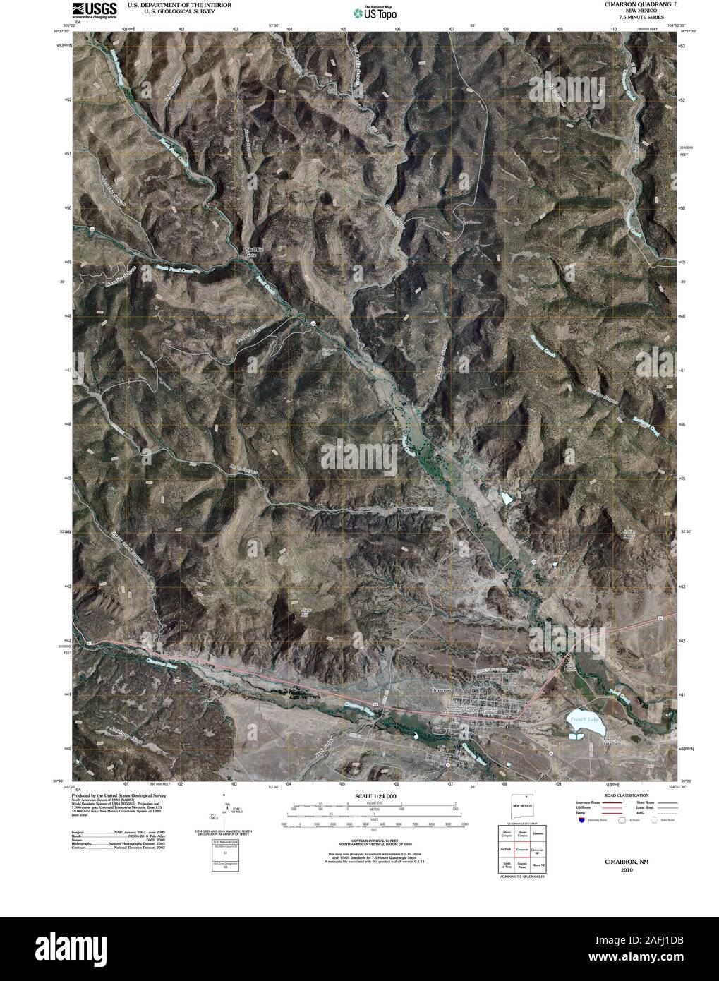 Map of cimarron new mexico hires stock photography and images Alamy