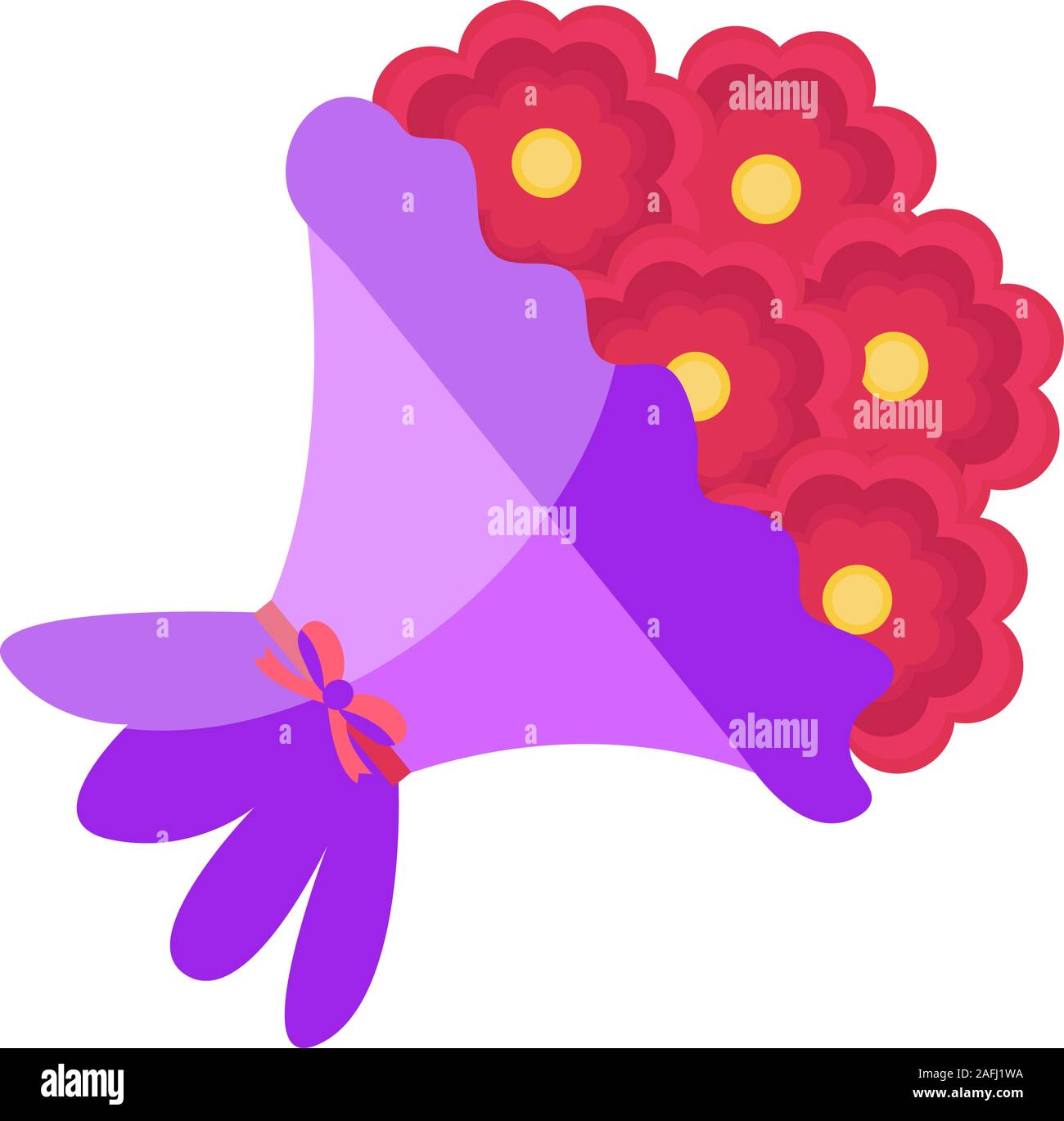 Bouquet of flowers icon, flat design. Isolated on white background ...