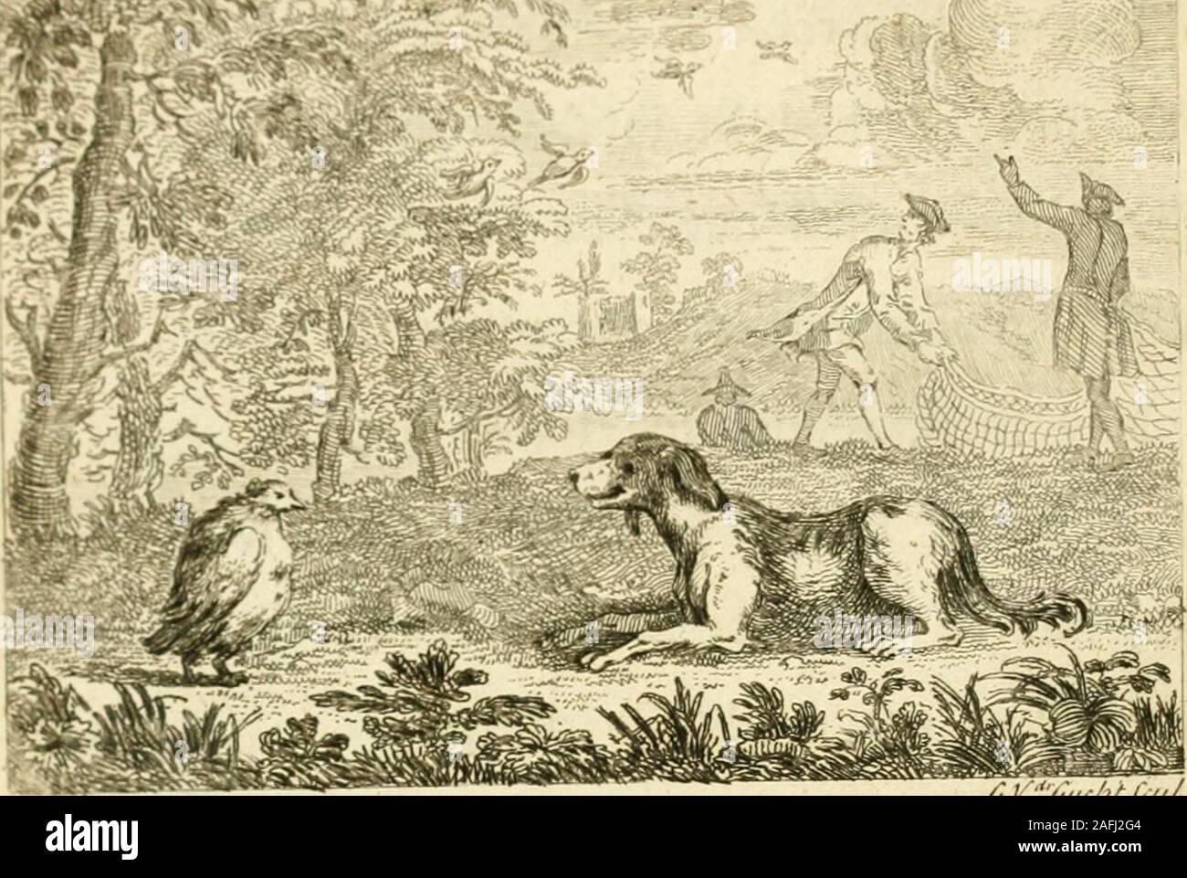 Fables. 14 V ABLE 114 FABLES. ^r;^. *^sr---^e. FABLE XXX. ^he Setting-Dog  and the Vas.tkib^e,i I ^HE ranging Dog the ilubble tries. And fearches evry  breeze that flies;The fccnt grows warm