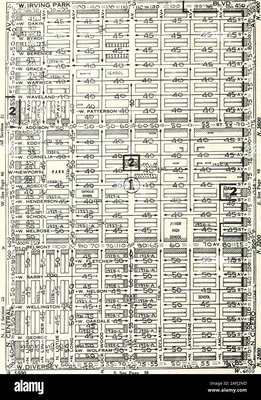 . Olcott's land values blue book of Chicago. &lt;l ^W. IRVING PARK wsA^ ir.vy;-rj &gt; i:t. : -WMDAKIN 50- ^.6400 KWi Sec £0 Class 3-£-15-Ainer Swl Sec iO Class S-4-15-Vac lots-Ar.er Trw| Sec 29 Class 4-15-Vac Lo-ts-Air.er S. See Page 55 W.S600 NEi Sec 20 Class 2-4-15-10-Amer SEi Sec 20 Class 3-4-15-l£-Vac Lots-Amer HEJ Sec 29 Class 4-lC-le-ie-Vac Lots-Amer 47 OLCOTTS LAND VALUES & ZONING 1936T, 40 N.—R. 13 E. N. See Page 38 V^^jgj ^. eJS^^/j r Y^TTTTF^^m. J- ^^. HWi Seo 21 Class 3-4-15-AmerSWl Seo 21 Class 3-4-15-18-AmerBwl Sea 28 Class 4-15-18-Amer S: See Page v/.4mo NEi Seo 21 Class 3-4-14- Stock Photo
