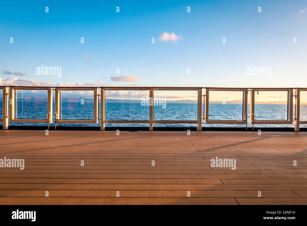 Cruise ship deck view. Stock Photo