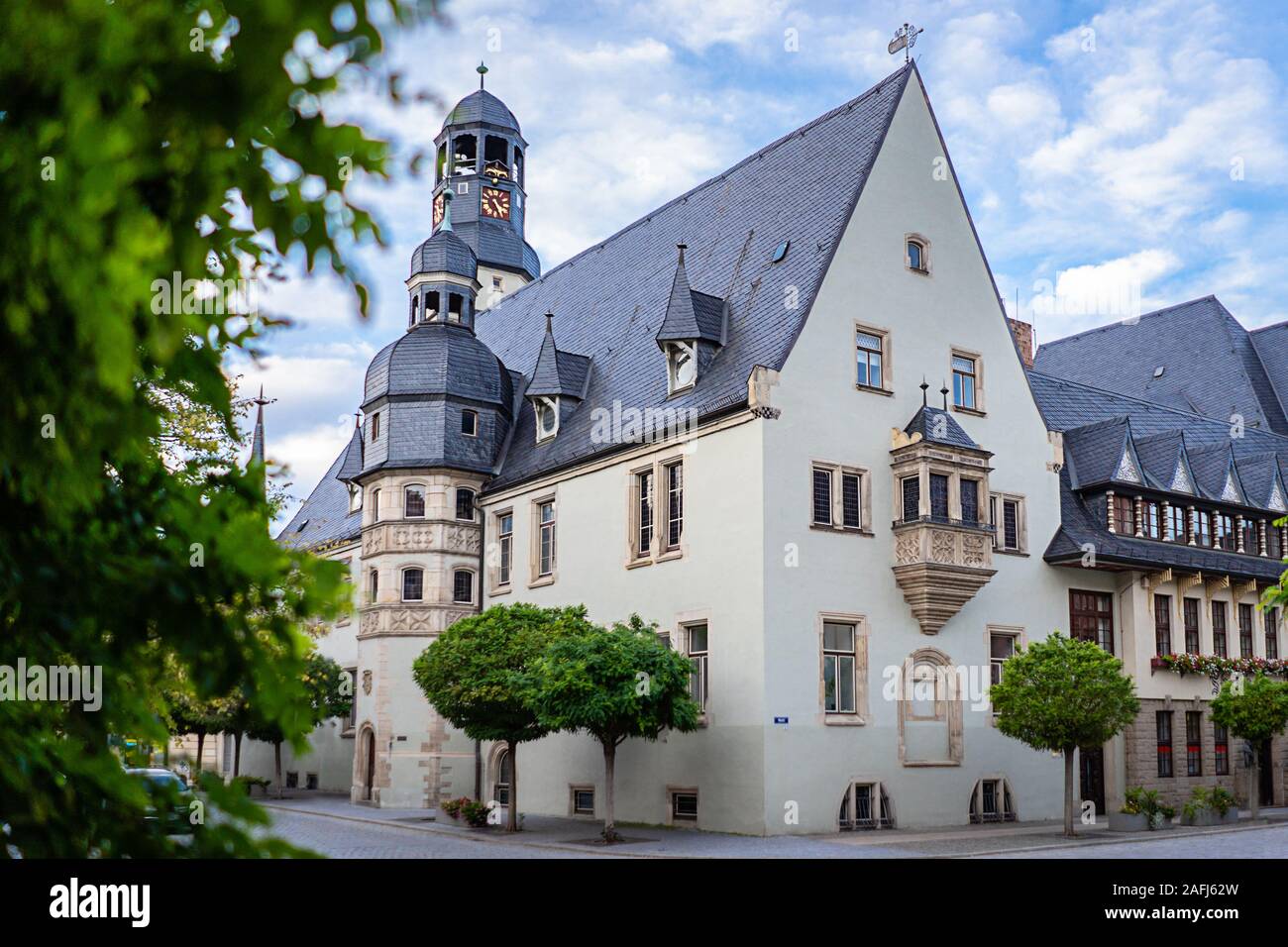 Town hall Aschersleben in the Salzlandkreis, Saxony-Anhalt in Germany Stock Photo