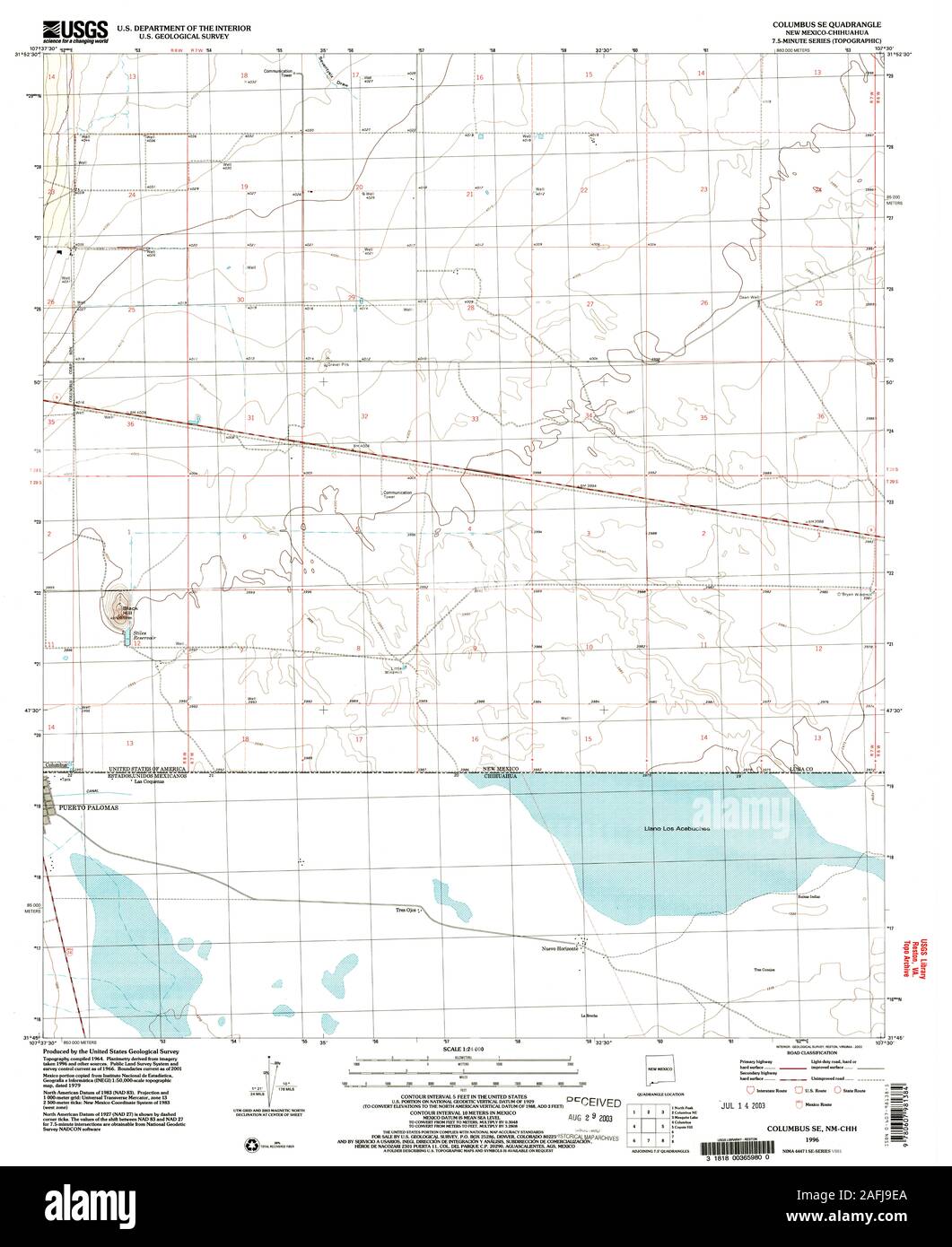 Map of columbus new mexico hires stock photography and images Alamy