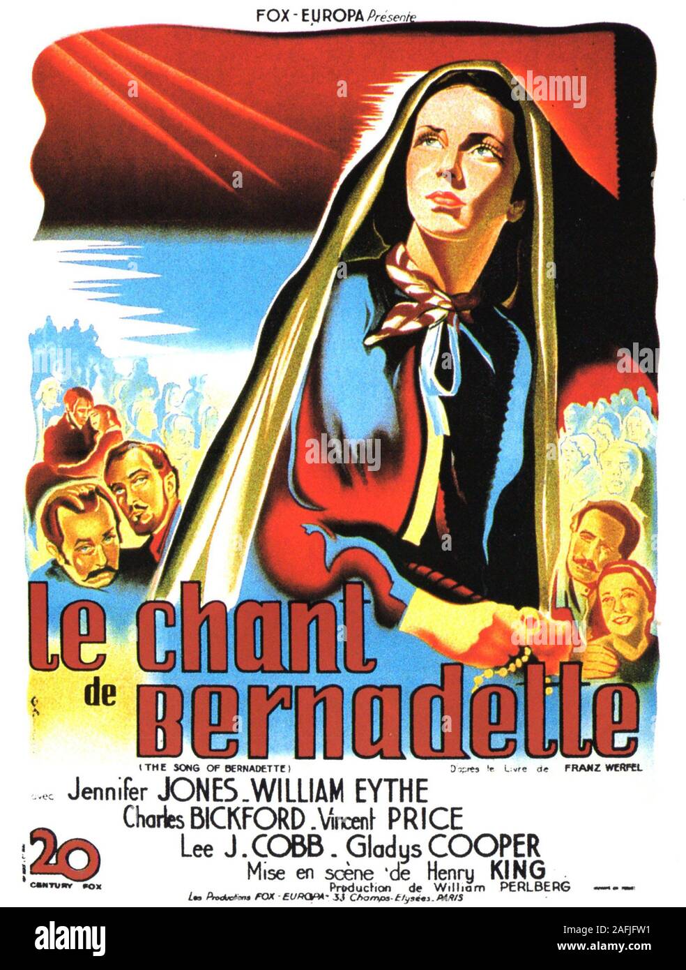 The Song of Bernadette Year : 1943 USA Director : Henry King Poster (Fr) Stock Photo