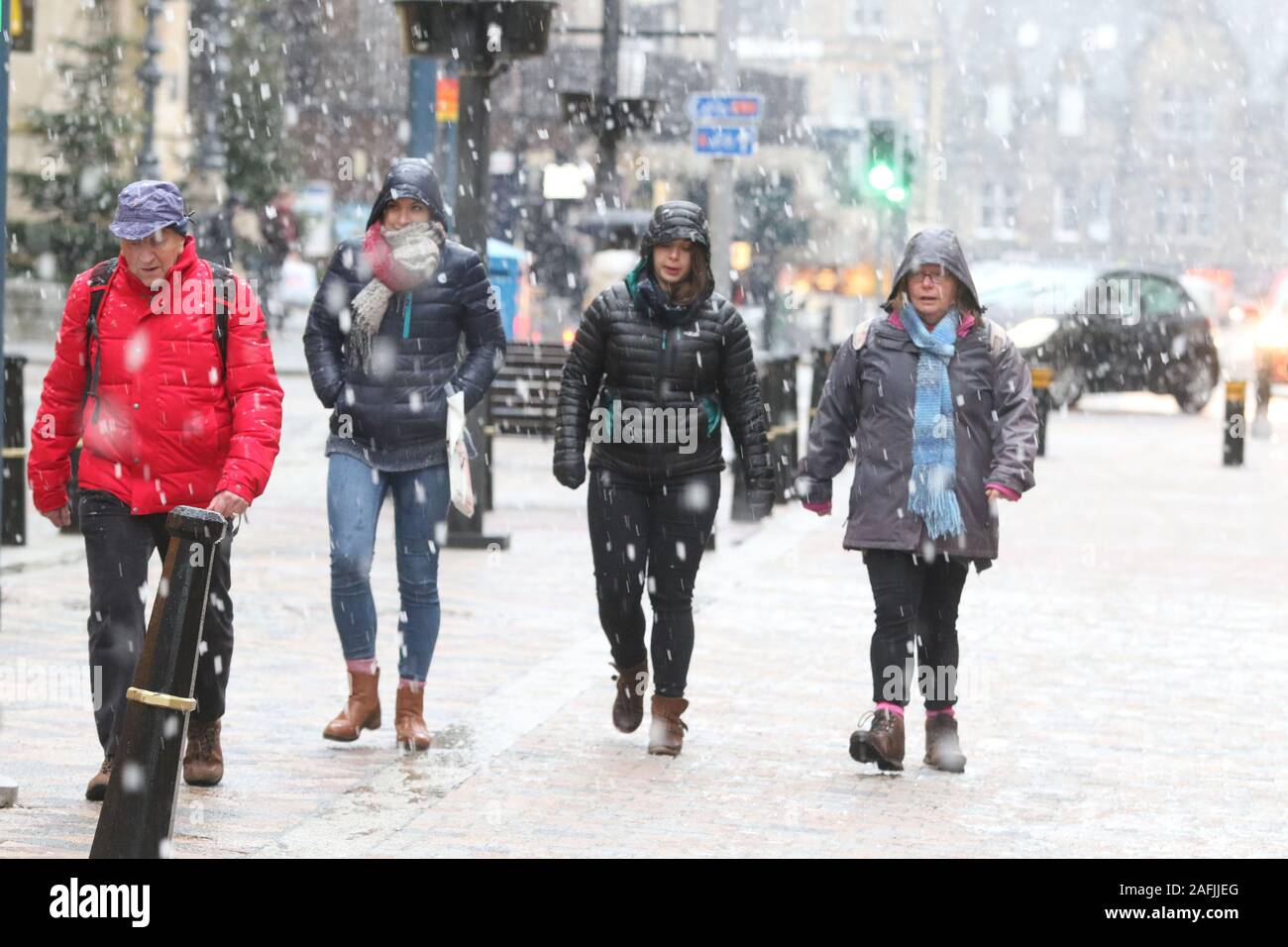 Inverness, UK. 16th Dec, 2019. Snow in Inverness town centre. Credit: Andrew Smith/Alamy Live News Stock Photo