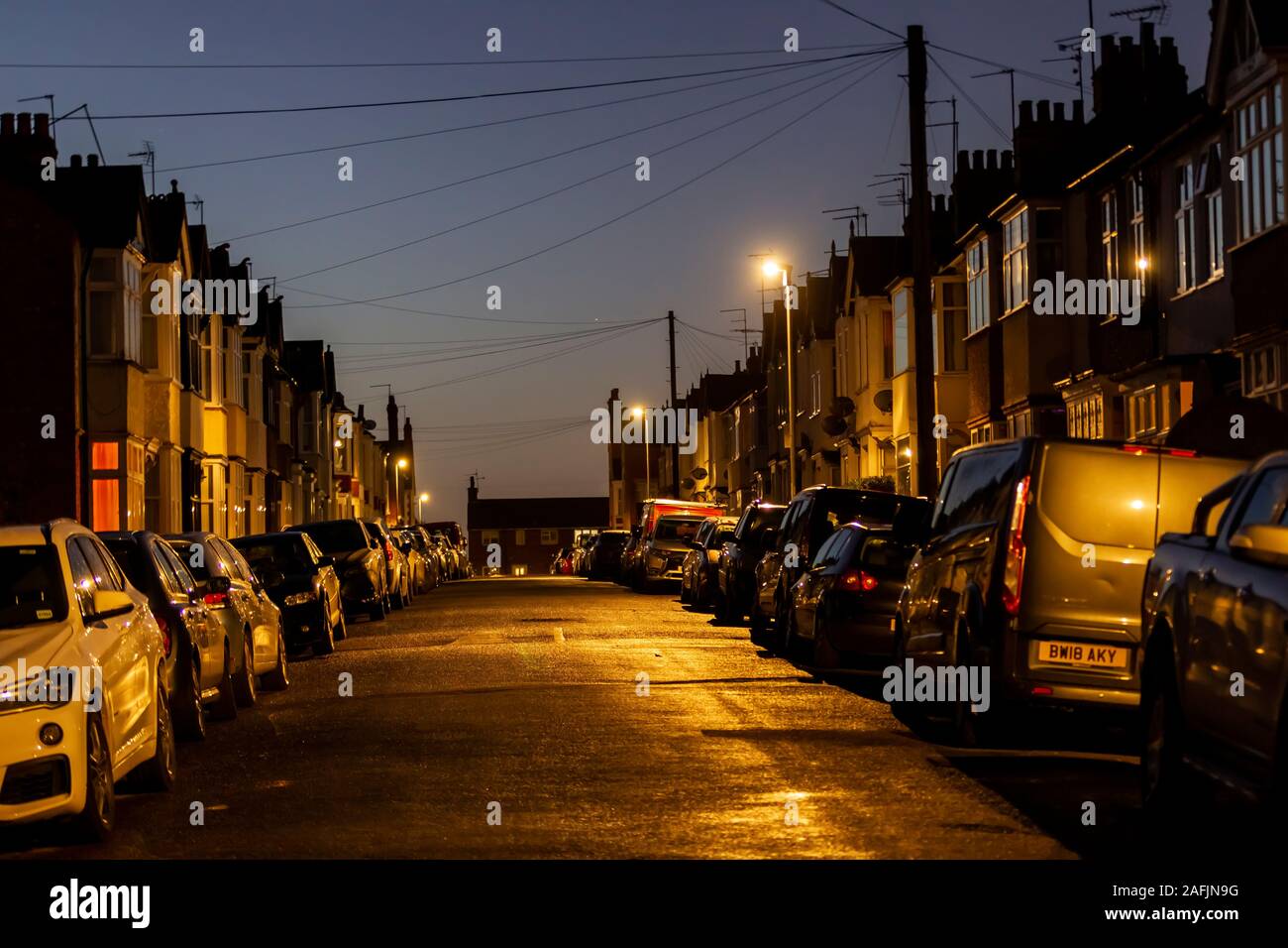 Street scene during the hours of darkness Garrick road with a the