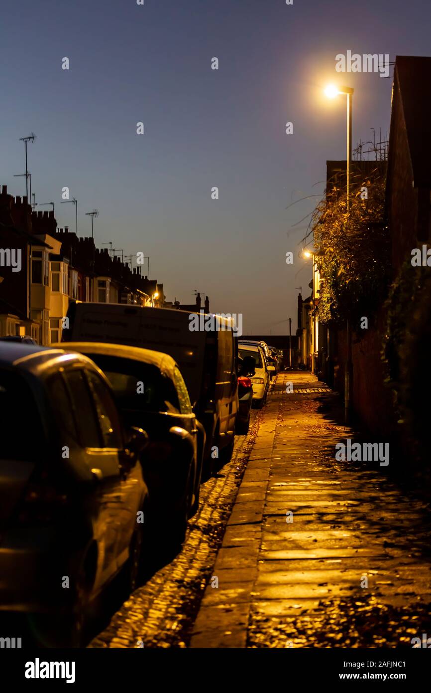 Street scene during the hours of darkness Garrick road with a the
