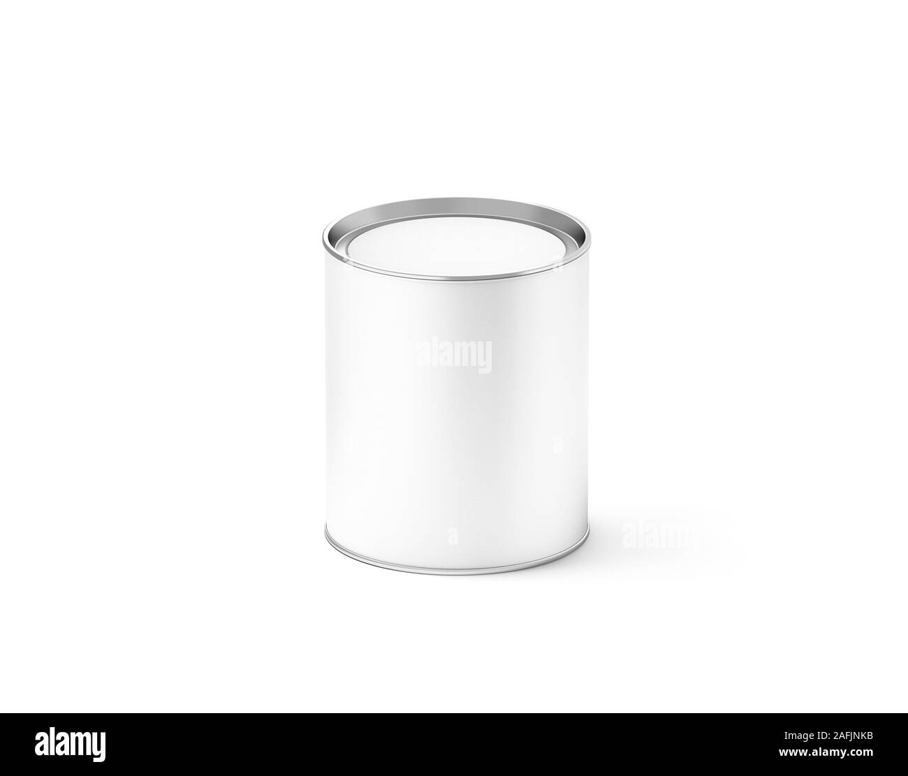 Blank white cylinder can mockup, isolated, Stock Photo