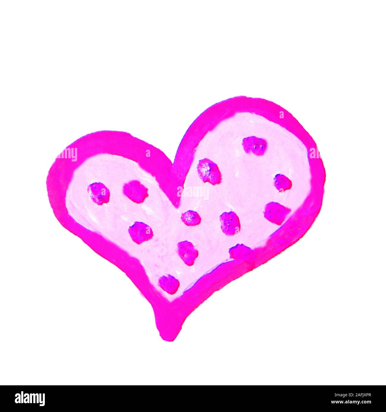 Pink watercolor heart background design, decorated with circles and ...