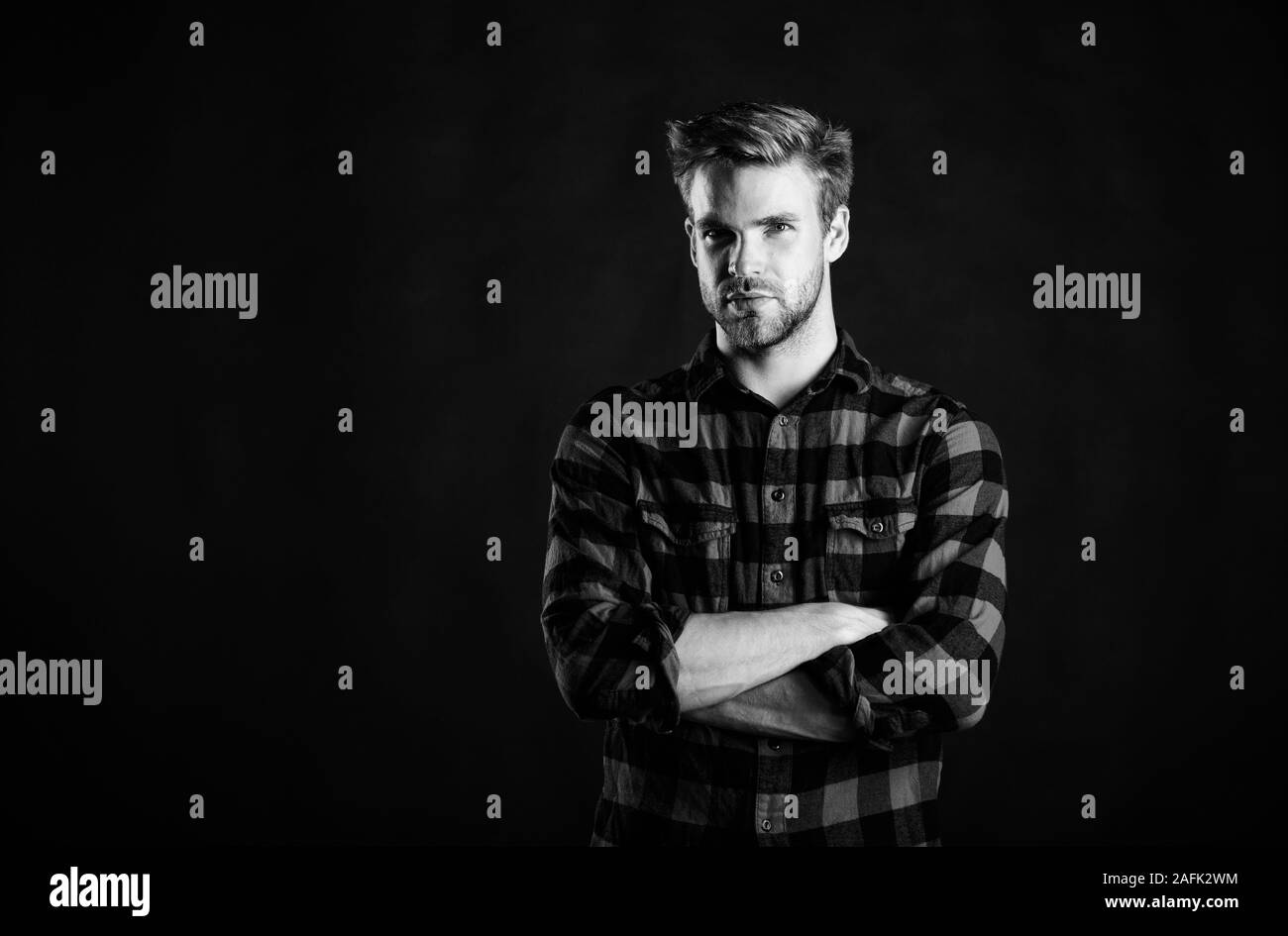 Standards of manliness or masculinity. Handsome well groomed man in