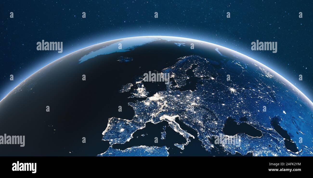 Earth from space. Elements of this image furnished by NASA. 3d rendering Stock Photo