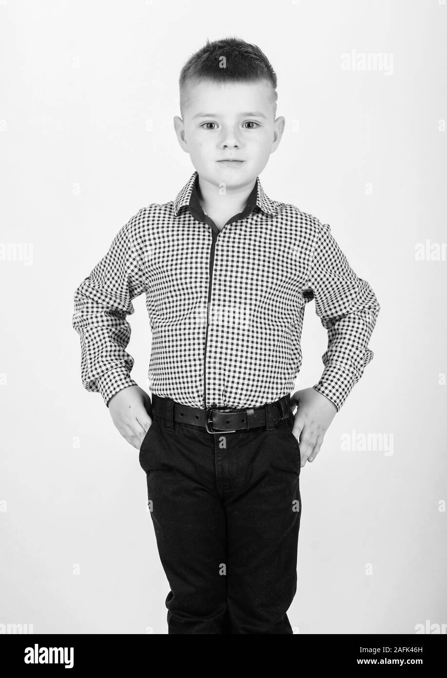 Cute boy kids fashion model Black and White Stock Photos Images Alamy