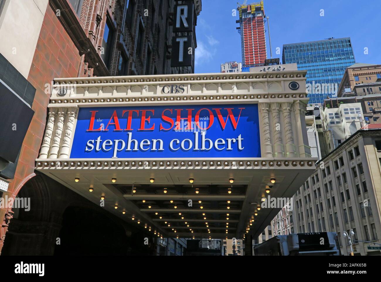 Late Show,Stephen Colbert, 697 Broadway, New York, NY 10019, United States, at the Ed Sullivan Theater Stock Photo