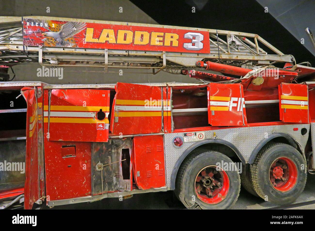 New York City Fire Department Ladder Company 3, 9/11,Ground Zero,World Trade Centre,Disaster,Manhattan,NY,USA Stock Photo