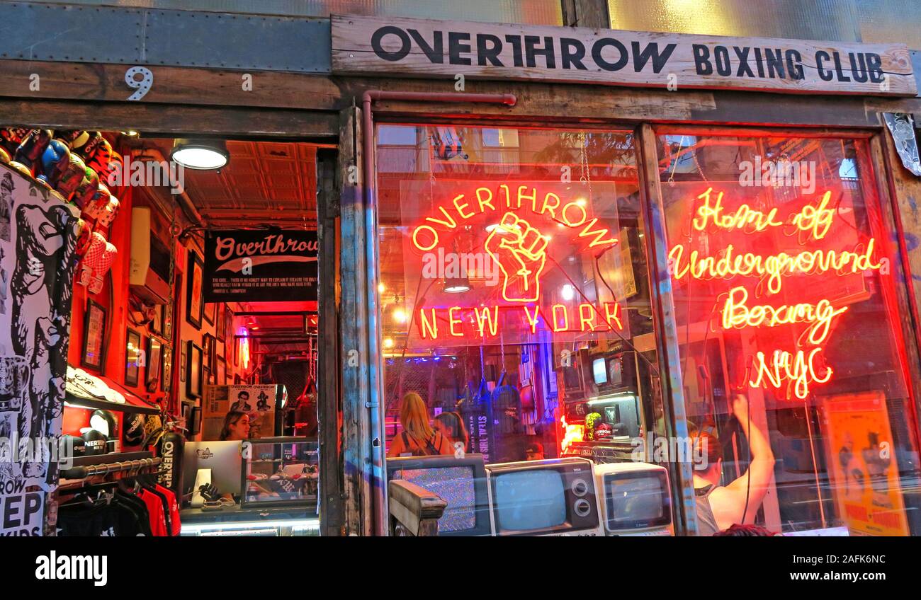 Overthrow Boxing Club, 9 BLEECKER STREET NEW YORK, NY 10012, gym Stock Photo