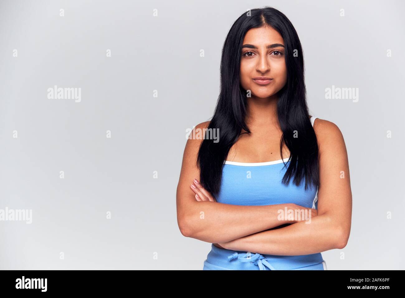 Woman arms folded face hi-res stock photography and images - Alamy